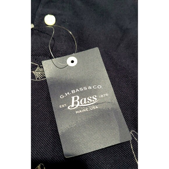 G.H. Bass & Co. All Over Surfboards Golf Polo Navy Blue Shirt 100% Cotton NWOT - Picture 7 of 9